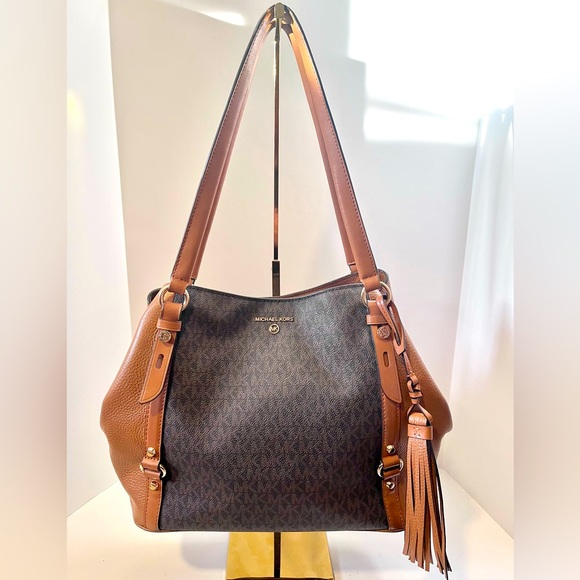 Michael Kors Three Compartment Monogrammed Shoulder Bag - Picture 1 of 11